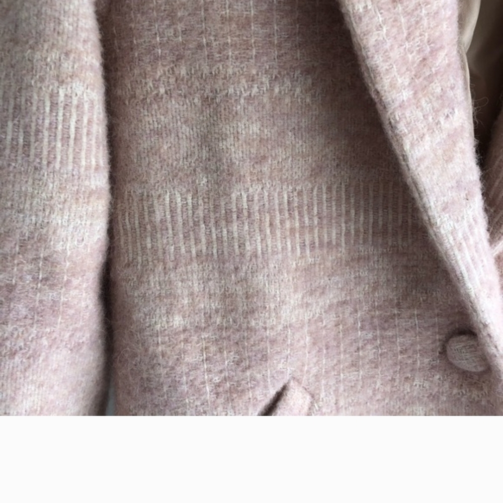 SÉZANE Pink Wool Blend Shawl Collar Coat Soft Rose Melange Size 38 M - Picture 2 of 15
